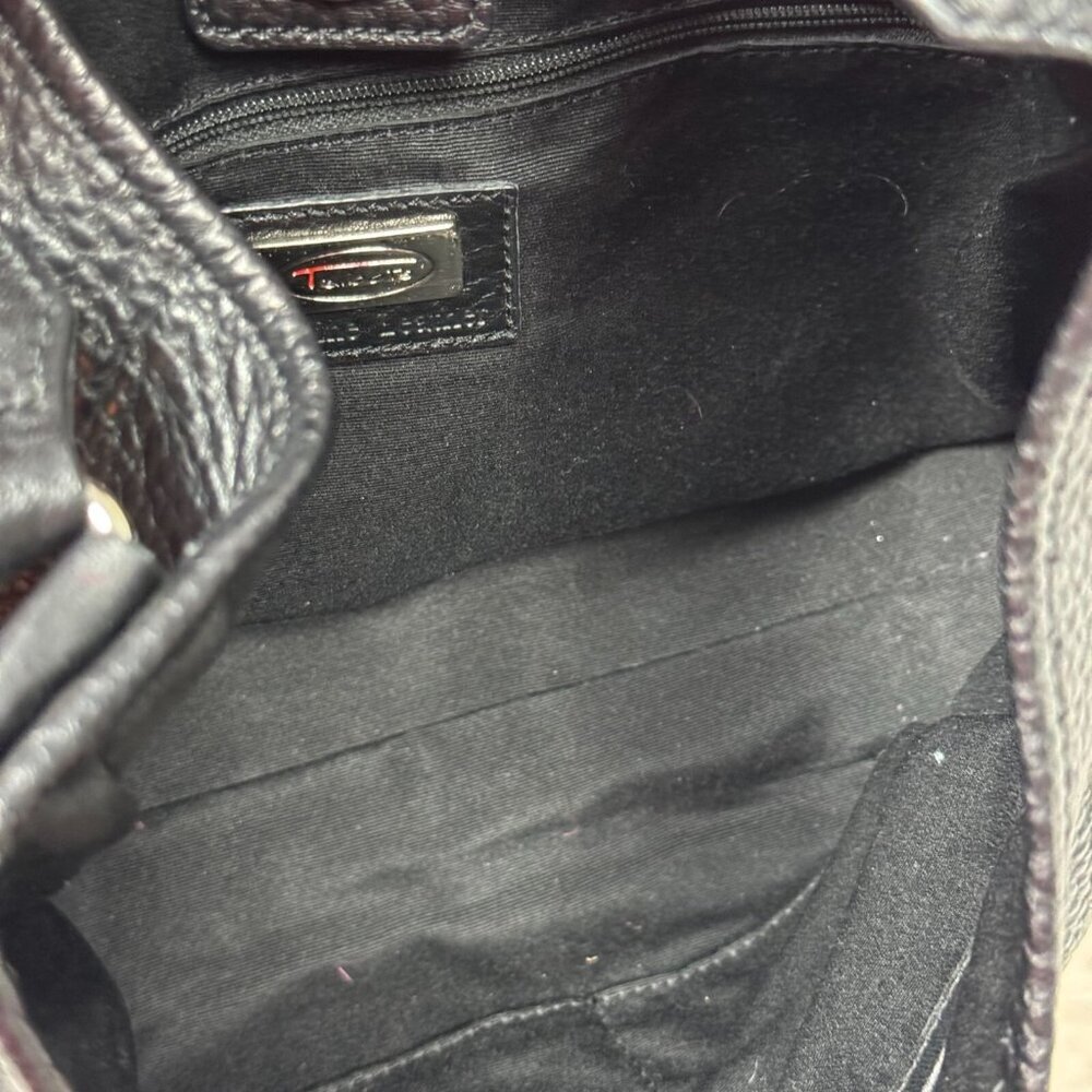 Talbots Black Leather Braided Strap Shoulder Bag Zip Closure & Inner Pocket - Picture 5 of 8
